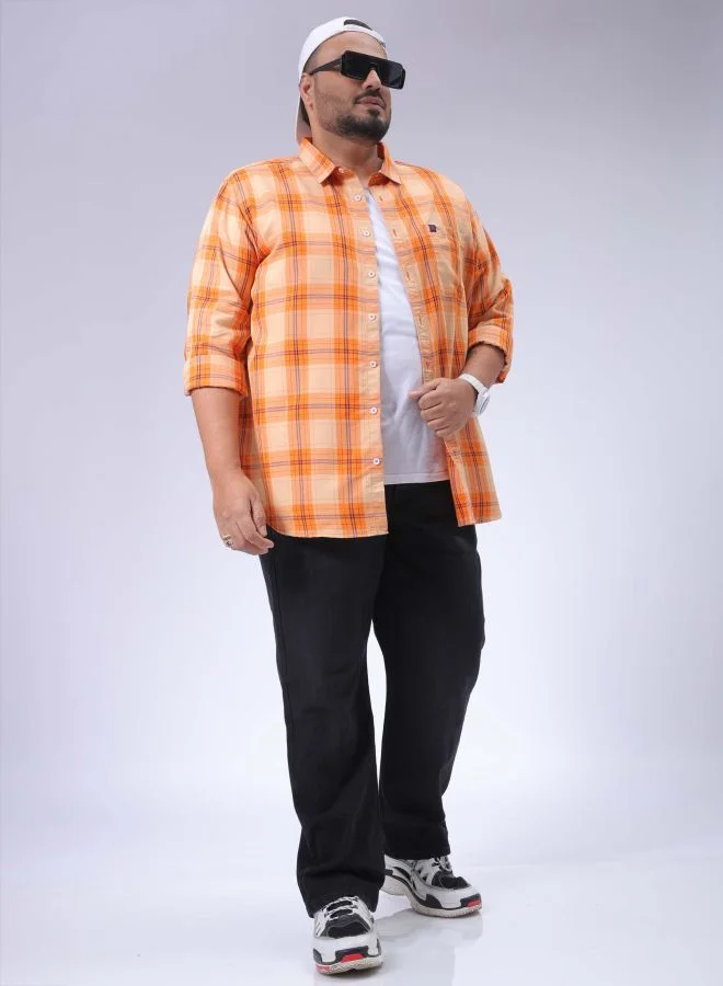 هاردسودا Men Plus Size Vintage Straight Fit Solid Mid-Rise Stretchable Jeans