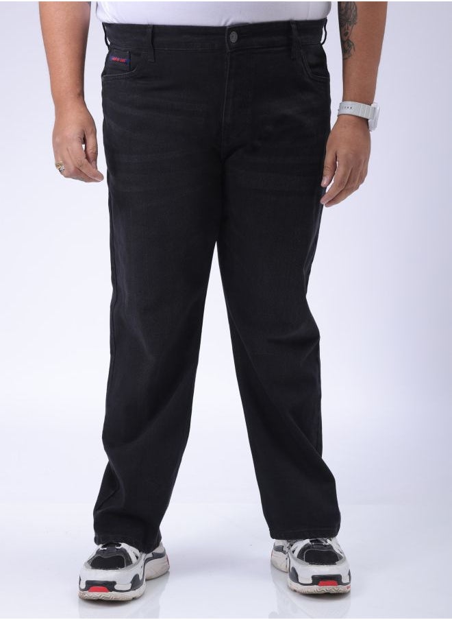 HARDSODA Men Plus Size Vintage Straight Fit Solid Mid-Rise Stretchable Jeans  - Image 1