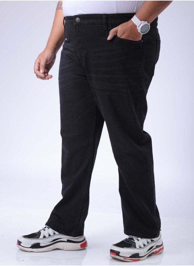 HARDSODA Men Plus Size Vintage Straight Fit Solid Mid-Rise Stretchable Jeans  - Image 3