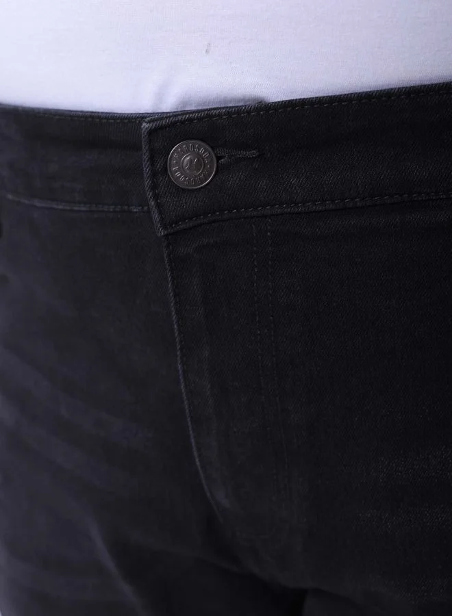 هاردسودا Men Plus Size Vintage Straight Fit Solid Mid-Rise Stretchable Jeans