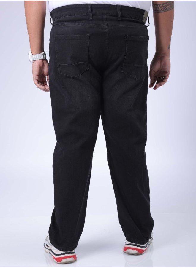 HARDSODA Men Plus Size Vintage Straight Fit Solid Mid-Rise Stretchable Jeans  - Image 2