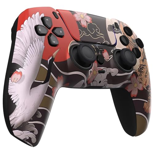 Custom Controllerzz Wireless Controller Compatible with PS5 - Multiple Designs Available (Tiger Blossom) - Image 2