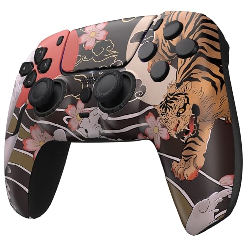 Custom Controllerzz Wireless Controller Compatible with PS5 - Multiple Designs Available (Tiger Blossom) - Image 3