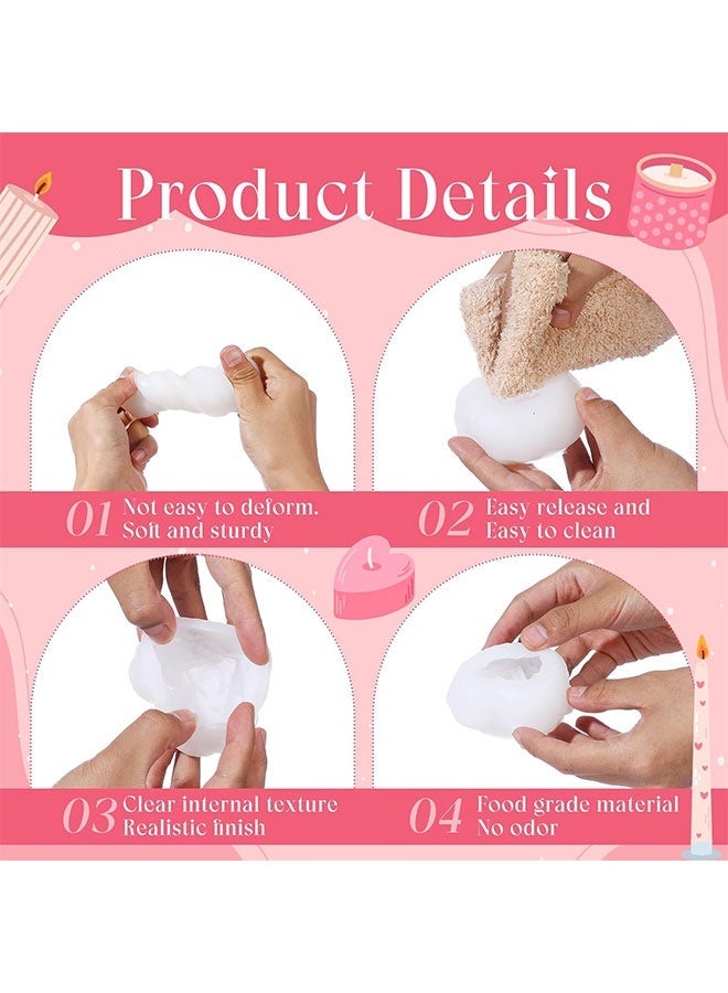 3D Rose Heart Silicone Candle Mold, 2 x 2.6 Inch Non-Stick Molds for Eid Valentine's Day Use for Candle Chocolate Candy Cheesecake Jelly Soap Home Decor - Image 3