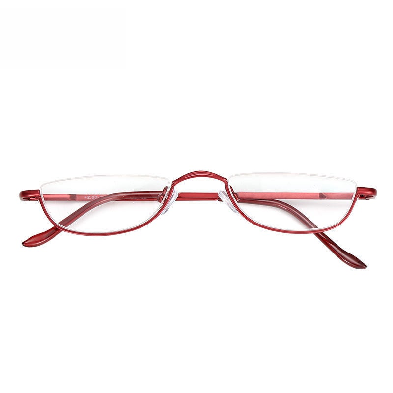 Half-Frame Reading Glasses Fish Silk Metal Hd Middle-Aged And Elderly Reading Glasses Men'S And Women'S Portable Popular Glasses - Image 2