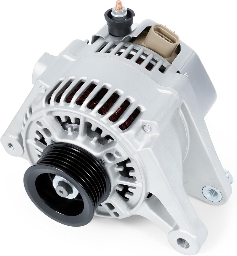 Kozlira مولد كهربائي Kozlira 12V 80A مع بكرة 6 أخاديد لسيارات بونتياك فايب، تويوتا سيلكا، كورولا، ماتريكس، MR2 سبايدر - Image 1