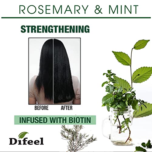 Difeel Rosemary and Mint Premium Hair Oil with Biotin 7.1 oz. (PACK OF 2) - Made with Natural Mint & Rosemary Oil for Hair Growth - Image 4