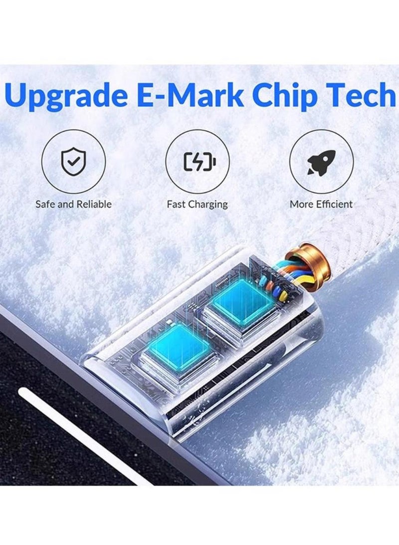 فوميمو كيبل USB سي إلى مضفر 60 واط سلك شحن أسرع لتوصيل الطاقة بطول 2 متر متوافق مع ايفون 15 15 برو 15 بلس 15 ماكس ايباد ميني ماك بوك اير أبيض - Image 3