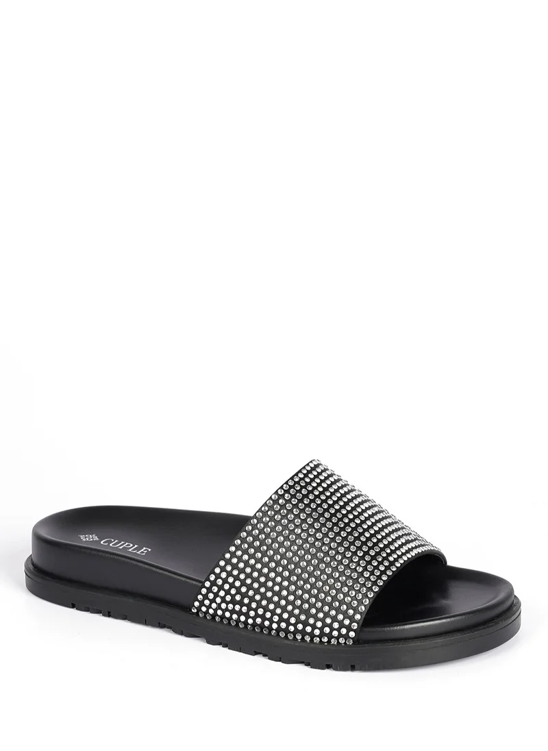 Cuple Womens embelished slide Sandals