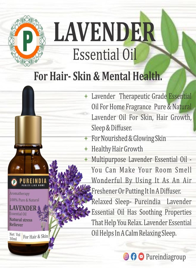 Pureindia Combo Rose & Lavender Essential Oil for Hair Growth, Hair Fall Control and Nourishment, Skin Care, 100% Pure, Natural, Undiluted | 30ml - Image 5