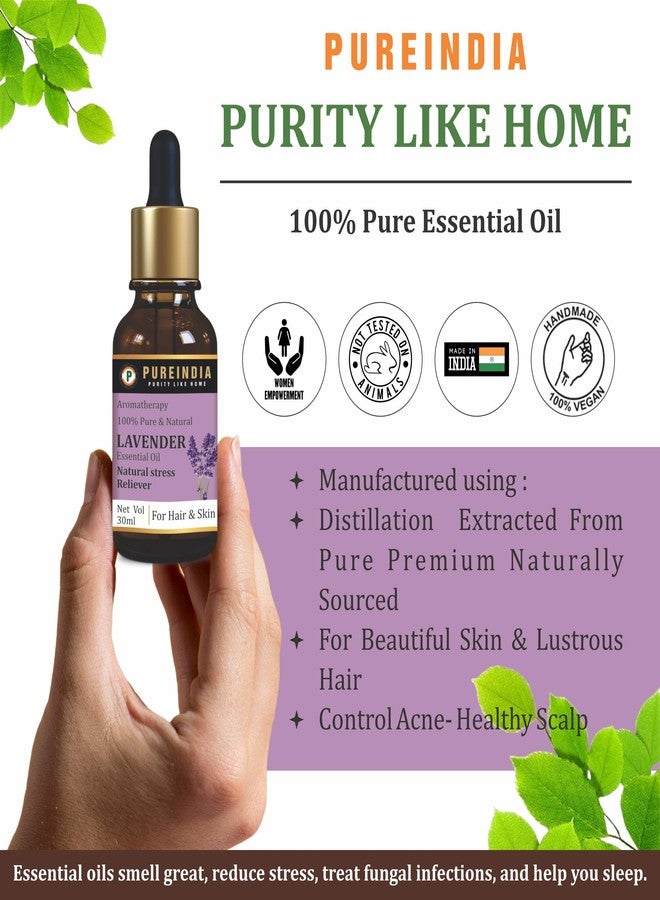 Pureindia Combo Rose & Lavender Essential Oil for Hair Growth, Hair Fall Control and Nourishment, Skin Care, 100% Pure, Natural, Undiluted | 30ml - Image 3