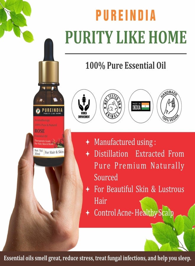 Pureindia Combo Rose & Lavender Essential Oil for Hair Growth, Hair Fall Control and Nourishment, Skin Care, 100% Pure, Natural, Undiluted | 30ml - Image 4