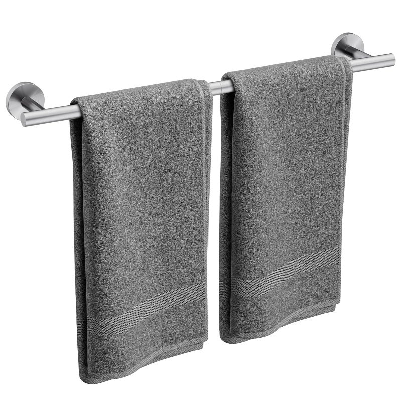 Bubxo Brushed Nickel Towel Bar, 24 Inch Bathroom Towel Rack, Towel Holder Wall Mounted, Thicken SUS304 Stainless Steel Towel Rod Modern Home Decor (Total Length 26 Inch) - Image 1