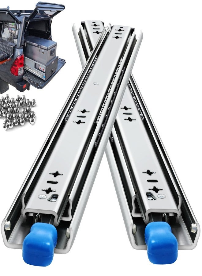 VAGUDE with Lock Heavy Duty Drawer Slides 12 14 16 18 20 22 24 26 28 30 32 34 36 40 Inch 250 Lbs Side Mount Full Extension Ball Bearing Rails Rail Tool Box Runner Glide -W:53mm, 12 Inch - Image 1