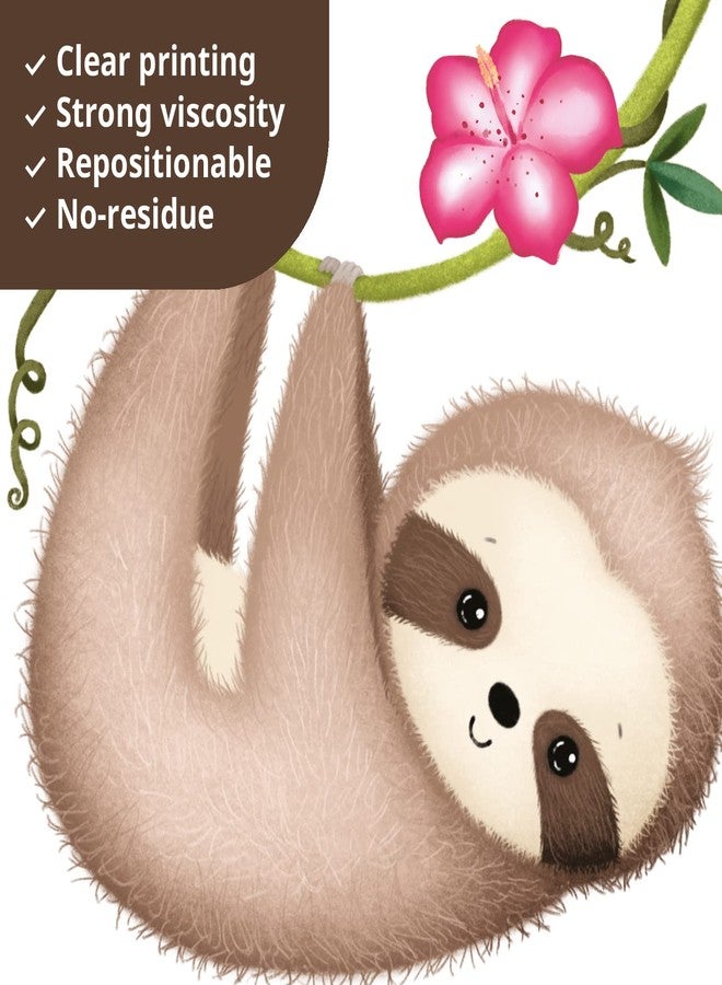 ديكو وال ملصقات حائط من DECOWALL DS12-8074 عليها رسومات حيوانات صغيرة وعبارات تعليمية للأطفال تتضمن ملاءات باللغتين الإنجليزية والألمانية والإسبانية، ديكور غرفة نوم الأطفال، غرفة سفاري، غرفة لعب القرد في الغابة، غرفة المعيشة، غرفة النوم - Image 5