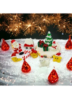 Krisah Krisah Christmas Resin Miniatures, 13 Pieces Set, Intricate and Tiny Miniature Decoration Pieces for Christmas Theme Fairy Gardens, Dollhouse Decoration, Showpieces  - Image 1