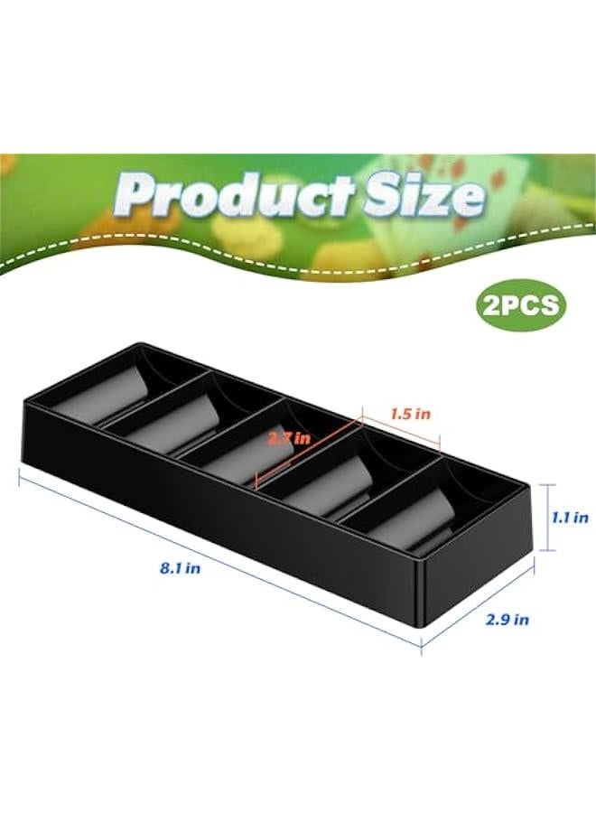 Arabest 2 Pcs Poker Chip Holder Acrylic Poker Chip Tray Rack Chips Storage Display Case, Each Holds 100 Chips, Poker Table Dealer Chips Tray for Home Party Club - Image 2