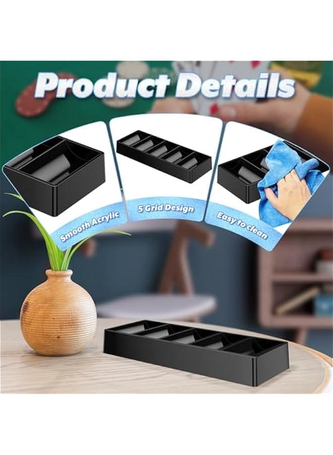 Arabest 2 Pcs Poker Chip Holder Acrylic Poker Chip Tray Rack Chips Storage Display Case, Each Holds 100 Chips, Poker Table Dealer Chips Tray for Home Party Club - Image 3