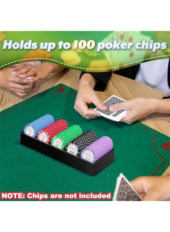 Arabest 2 Pcs Poker Chip Holder Acrylic Poker Chip Tray Rack Chips Storage Display Case, Each Holds 100 Chips, Poker Table Dealer Chips Tray for Home Party Club - Image 4