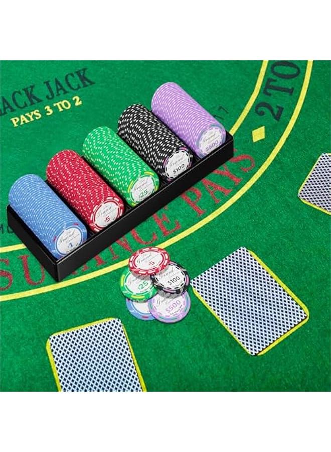Arabest 2 Pcs Poker Chip Holder Acrylic Poker Chip Tray Rack Chips Storage Display Case, Each Holds 100 Chips, Poker Table Dealer Chips Tray for Home Party Club - Image 5