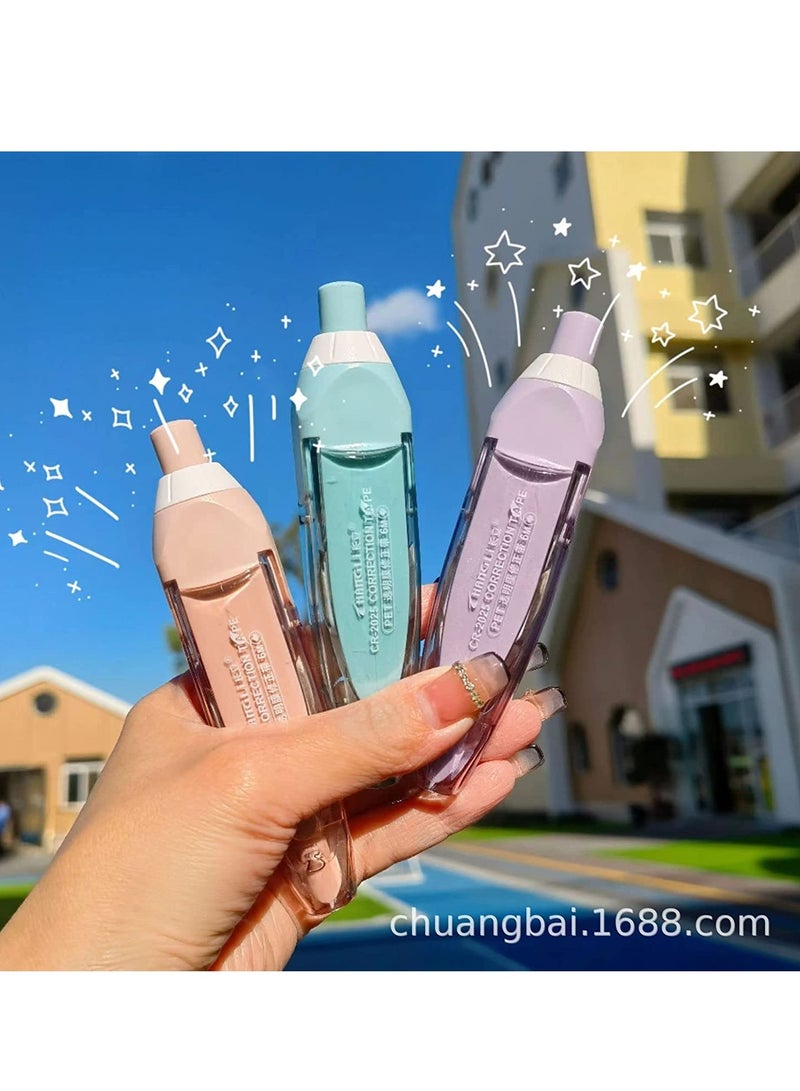 SYOSI 6 in 1 Refillable White Out Correction Tape Set, 4 Retractable White Out Tape Pens with 2 Replacement Whiteout Tape for School Office Supplies, 0.2 X 236 Inch - Image 2