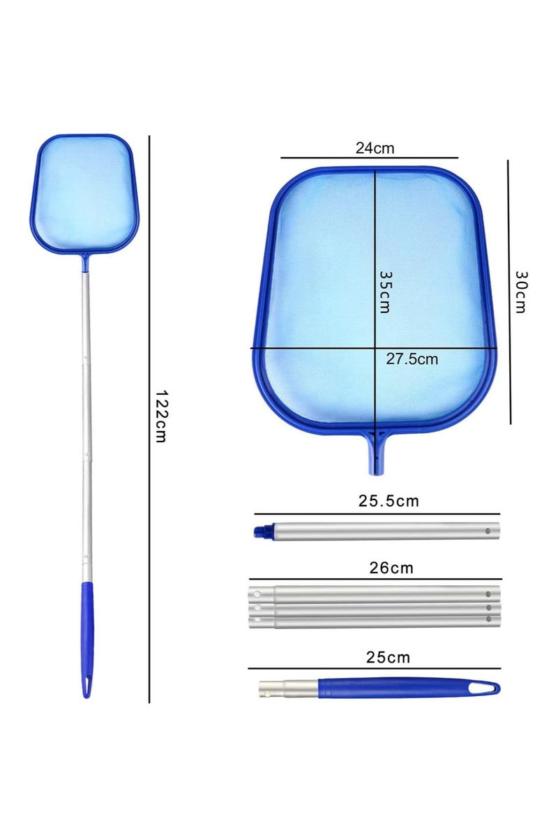 Pool Skimmer, Pool Skimmer Net Basket With Pole 122cm, Pool Sturdy Frame Fine Mesh Net Leaf Skimmer Suitable For Spas, Hot Tubs, Fountain, Fish Tank for Cleaning Pool Leaves and Debris - Image 2
