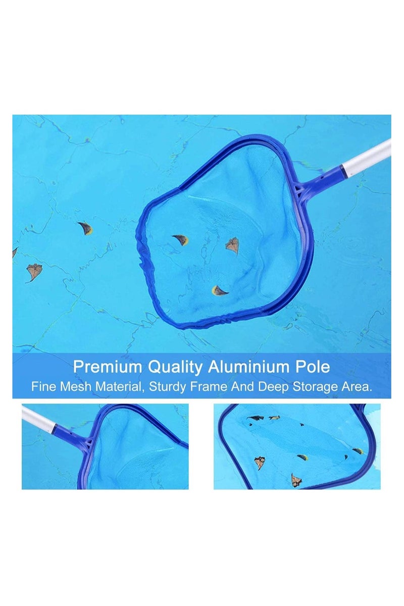 Pool Skimmer, Pool Skimmer Net Basket With Pole 122cm, Pool Sturdy Frame Fine Mesh Net Leaf Skimmer Suitable For Spas, Hot Tubs, Fountain, Fish Tank for Cleaning Pool Leaves and Debris - Image 3
