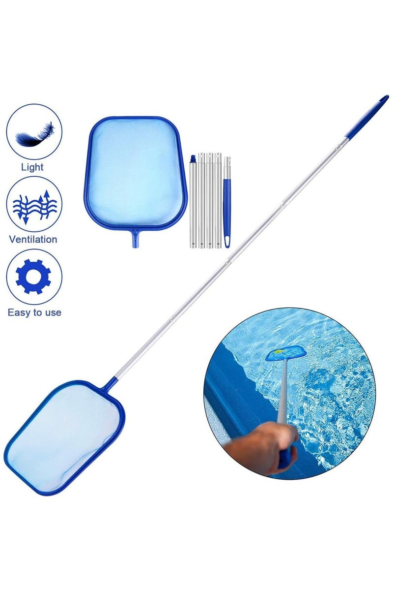 Pool Skimmer, Pool Skimmer Net Basket With Pole 122cm, Pool Sturdy Frame Fine Mesh Net Leaf Skimmer Suitable For Spas, Hot Tubs, Fountain, Fish Tank for Cleaning Pool Leaves and Debris - Image 5