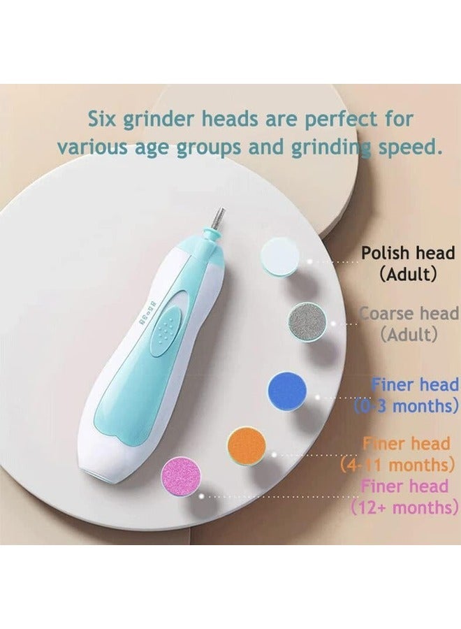 PandaEar Baby Nail Trimmer Newborn Electric Nail File Baby Nail Clippers Kit with Extra 6 Replacement Pads Lime a Ongle Electrique Bebe Blue - Image 5