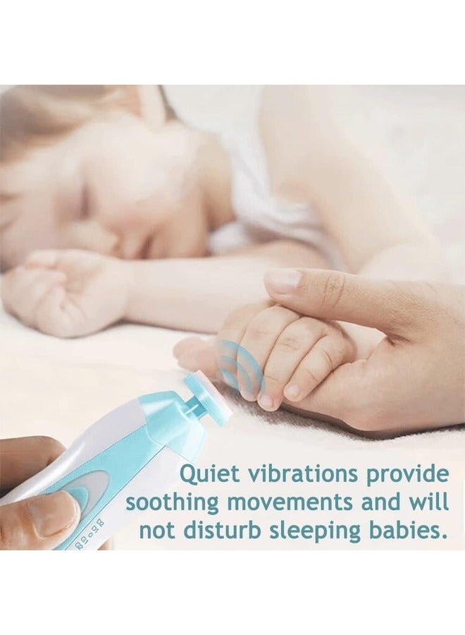 PandaEar Baby Nail Trimmer Newborn Electric Nail File Baby Nail Clippers Kit with Extra 6 Replacement Pads Lime a Ongle Electrique Bebe Blue - Image 3