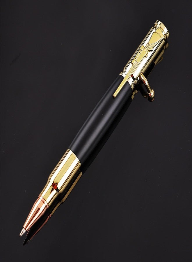 Borges Golden Pear Wood Ballpoint - Unisex Luxury Bolt-Action Pen with Golden Yellow & Purple Sheen, Safety-Enhanced, Ideal for Travel & Office Use。 - Image 3