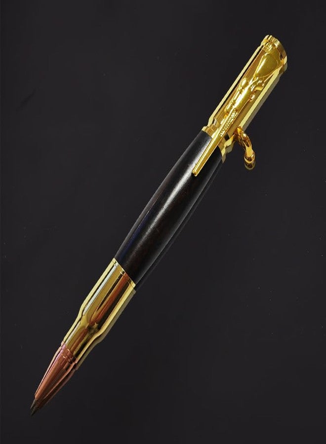 Borges Golden Pear Wood Ballpoint - Unisex Luxury Bolt-Action Pen with Golden Yellow & Purple Sheen, Safety-Enhanced, Ideal for Travel & Office Use。 - Image 4
