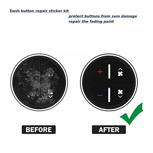 AtticZone AC Radio Dash Button Repair Kit Stickers Decals Compatible with GM GMC Yukon Acadia Sierra, Chevrolet Silverado Tahoe Suburban 2006-2014, 2Pcs (AC19 + Radio20) - Image 4