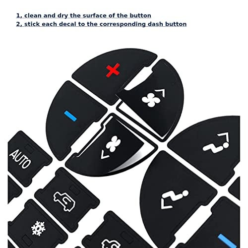 AtticZone AC Radio Dash Button Repair Kit Stickers Decals Compatible with GM GMC Yukon Acadia Sierra, Chevrolet Silverado Tahoe Suburban 2006-2014, 2Pcs (AC19 + Radio20) - Image 5