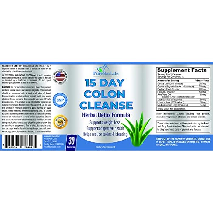 YUMMYVITE 15 Day Colon Cleanse and Detox, Herbal Detox Formula, Supports Weight Loss, Constipation Relief - Boosts Energy. Flush Toxins, Natural Safe Colon Cleanser for Men and Women - 30 Capsules - Image 5