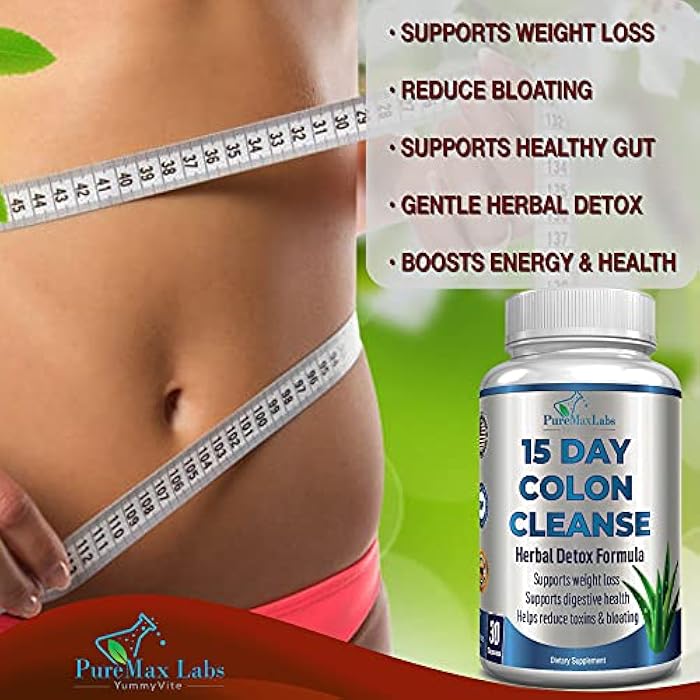 YUMMYVITE 15 Day Colon Cleanse and Detox, Herbal Detox Formula, Supports Weight Loss, Constipation Relief - Boosts Energy. Flush Toxins, Natural Safe Colon Cleanser for Men and Women - 30 Capsules - Image 3