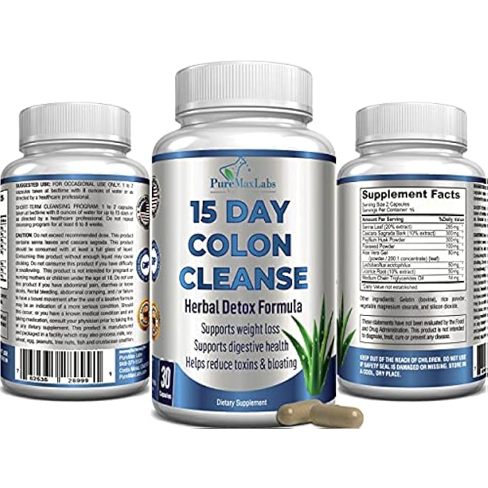 YUMMYVITE 15 Day Colon Cleanse and Detox, Herbal Detox Formula, Supports Weight Loss, Constipation Relief - Boosts Energy. Flush Toxins, Natural Safe Colon Cleanser for Men and Women - 30 Capsules - Image 4