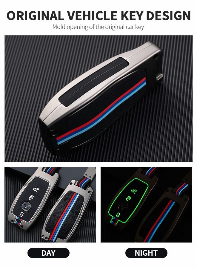 GROIC - For Mercedes Benz Key Fob Cover, Full Protection Key Fob Shell Keyless Smart Key Holder Compatible with Mercedes Benz Luxury Shell Buckle Case - Image 1