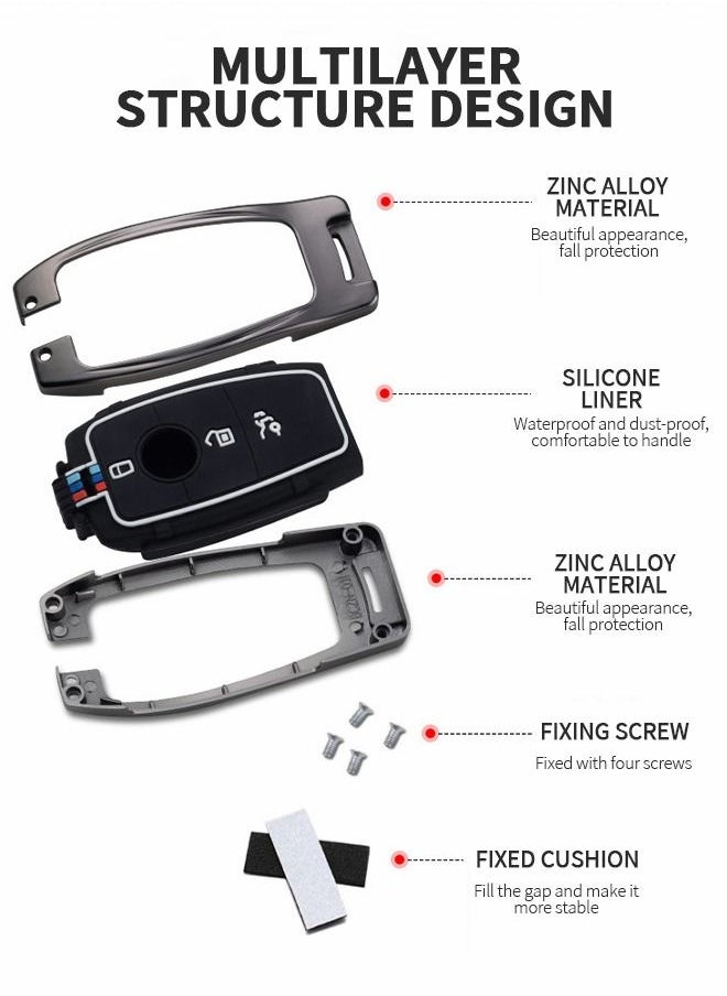 GROIC - For Mercedes Benz Key Fob Cover, Full Protection Key Fob Shell Keyless Smart Key Holder Compatible with Mercedes Benz Luxury Shell Buckle Case - Image 1