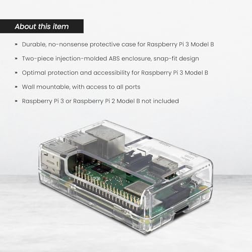 sb components Raspberry Pi 3 Model B+ Transparent Case - Access to All Ports - Image 4