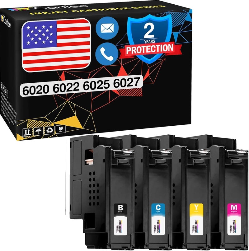 Cartlee Compatible Ink Cartridge Replacement for Xerox Workcentre 6027 Toner for Xerox 106r02759 Toner Cartridge Black for Phaser 6020 6022 6027 6025 1 Black 1 Cyan 1 Magenta 1 Yellow - Image 2