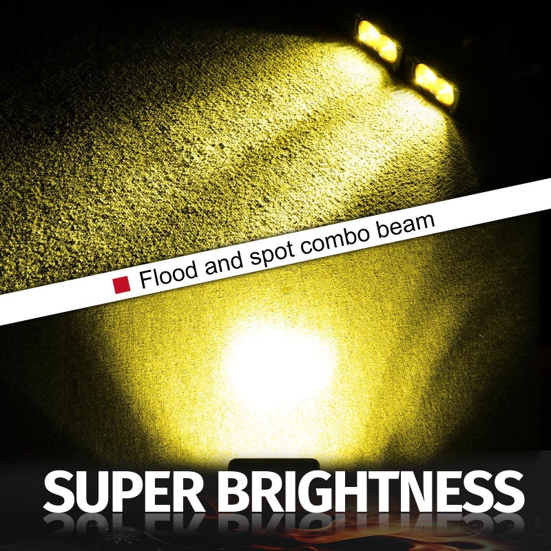 Auto Power Plus LED Pods Amber, 2Pcs 40W 3 Inch Driving Light Yellow Off Road Light LED Bumper Lights Super Bright LED Work Light Cube Waterproof Combo Fog Light for Truck ATV UTV SUV Motorcycle Boat - Image 5
