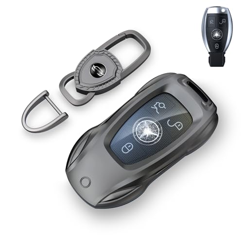 saxsion for Benz CLS CLA CLK AMG CLK GLC GLE GLS SLK ML SL SLK A B C E R S G Smart Remote Key Case Shell (Classic Black，for Benz-B) - Image 1