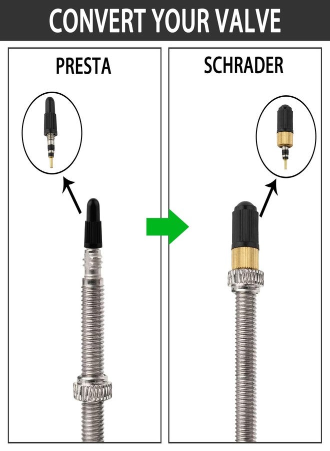 ZHSMS 23 Pieces Presta Valve Core, Bike Valve Core Removal Tool with Tubeless Valve, Presta Valve Caps, Brass Presta Valve Adapter for Tubeless Road MTB Tires - Image 4