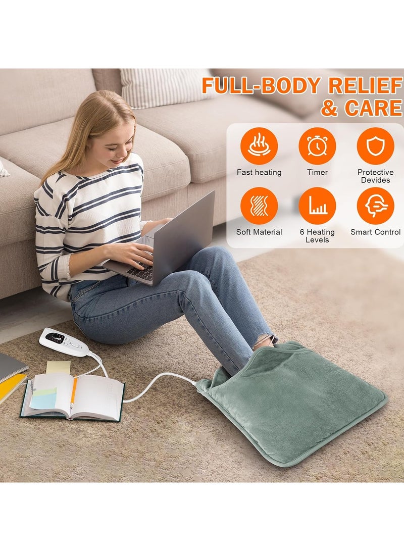 general Foot Warmer, Electric Foot Warmer, Dual Side Foot Warmer Under Table, Heated Bed Foot Warmer, Electric Heated Foot Warmer, 6 Temperature Settings, Auto Off, 16 × 16 inches - Image 2