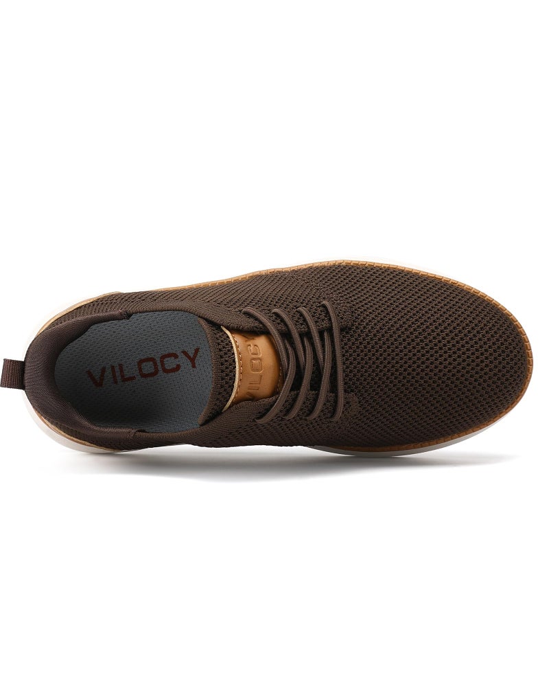 VILOCY Boy's Slip On Casual Dress Sneaker Hands Free Fashion Shoes Comfortable Oxfords Mesh Tennis Breathable School Uniform Formal Church Shoes Brown,38New - Image 3