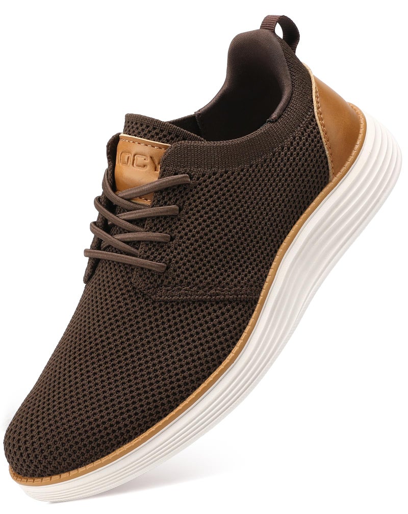 VILOCY Boy's Slip On Casual Dress Sneaker Hands Free Fashion Shoes Comfortable Oxfords Mesh Tennis Breathable School Uniform Formal Church Shoes Brown,38New - Image 1