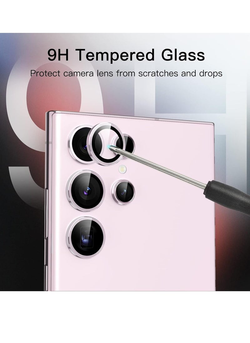 Raxoom Camera Lens Protector for Samsung Galaxy S23 Ultra 5G 6.8-Inch, 9H Tempered Glass Metal Individual Ring Cover, Easy Installation Tray, HD Clear, Set of 5 (Lavender) - Image 3