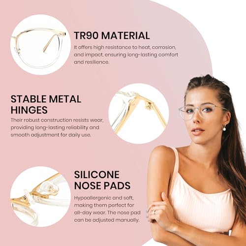 Cyxus Blue Light Glasses for Woman, Fashion Computer Glasses on Office Reduce Eye Strain Anti Migraine for Working Reading - Image 4