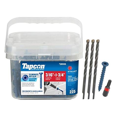 Tapcon 28555 3/16x1-3/4 Blue Star Drive Bugle Head Concrete Anchors 225/Box - Image 2